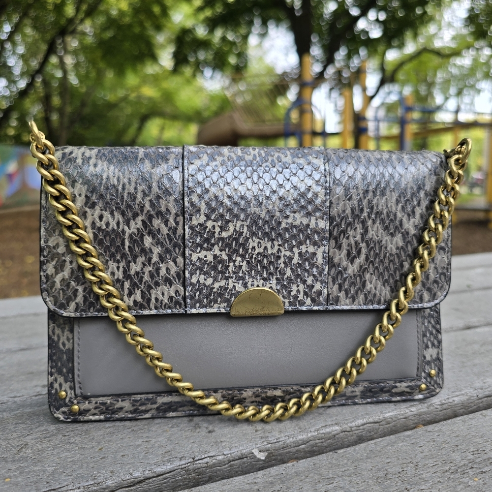 Coach Dreamer Snakeskin Convertible Crossbody Clutch